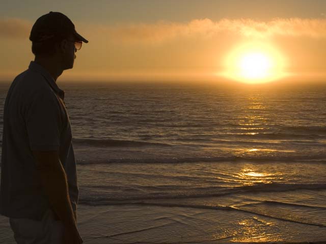 George Contemplating a Beautiful Sunset